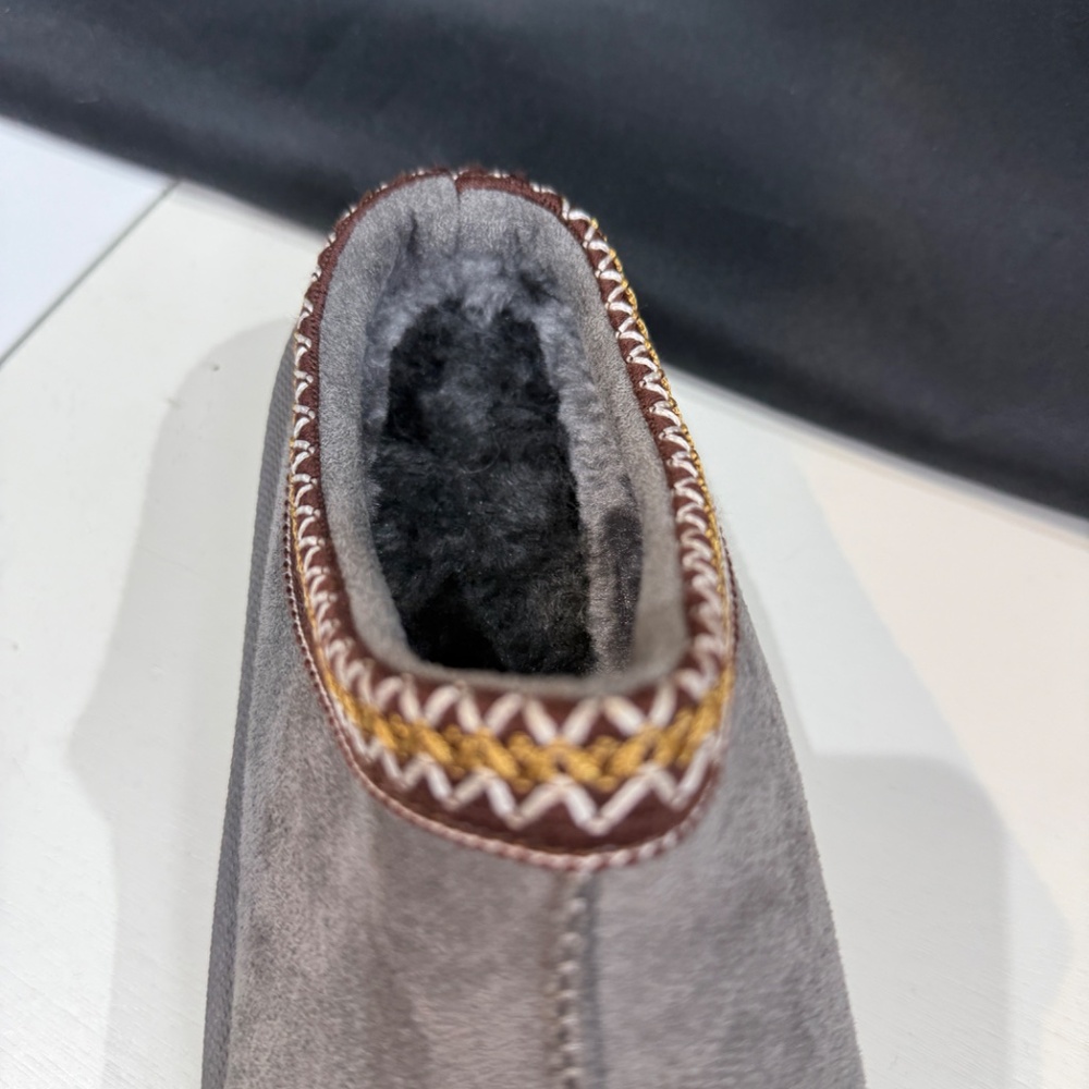 GRAY FUR PLATFORM SLIPPERS - Picture 5 of 8